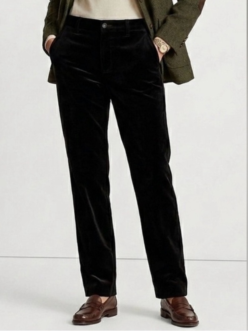 NWT rag & bone Black Velvet Wide Leg Classic Pant Size US 10